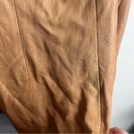 Vintage leather factory brown tan zip up coat size large Photo 9