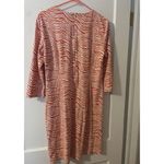J. McLaughlin  Red & White Tiger Print Sz Large L Sheath Dress Professional Career Photo 2