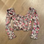 ASTR The Label Floral Peplum Bustier Top Photo 1