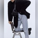 ZARA Soft Fleece Faux Fur Shearling Teddy Oversized One-Button Coat Jacket Sz XS Photo 1