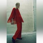 ZARA  New Bloggers Fav Red Low‎ Rise Formal Pants Limited Studio Edition Size M Photo 3