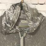 Velvet trim long comfy hoodie gray size Large Photo 3