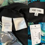 Jones Studio Dress Blue Green Floral 8 V-Neck Sleeveless Side Zip New Photo 8