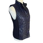 Talbots Petites blue sleeveless mock neck puffy vest women's size SP Photo 1