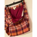 Maeve Anthropologie  Plaid Skort Orange Purple Pink EUC US 8 Fall Basic Photo 9