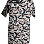 Alfani  Houndstooth Sheath Dress Interlock Swirl Black-Pink Photo 2