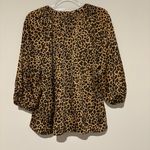 Crown & Ivy Crown &‎ Ivy 3/4 Sleeve Leopard Print Peasant Top brown size medium Photo 2