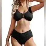 Amazon NWOT Black High Waisted Bikini, size M Photo 1