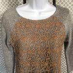 Anthropologie Anthro Dolan crochet tan lace cover 3/4 sleeve‎ top Photo 2