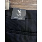 Lands' End  Women's Mid Rise Trouser Leg Pants Gray 16 XL Pinstripe Classic Fit Photo 7