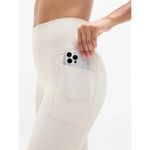 Athleta  M Salutation Stash High Rise Capri Legging Medium Regular Bone White Photo 3