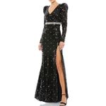 Mac Duggal 10736 Womens Sequin Faux Wrap Sequined Long Sleeve Gown Photo 4