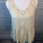 Mossimo Supply Co Tank Top Tie Front Crochet Details Cream-Small Photo 1