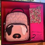 Betsey Johnson  Pink Puppy Mini Backpack & Cardholder Set NWT | Heart Quilted Bag Photo 1