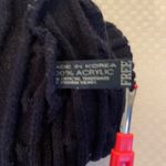 Vintage navy orange green white striped acrylic knitted beanie hat unisex one sz Photo 2