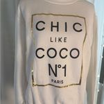 ✨ Chic Like Coco No. 1 Paris Sweatshirt – White/Gold Print ✨ White Size M Photo 1