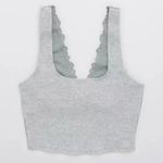 Aerie  Lace Waffle Longline Bralette in Light Gray Size S New Photo 1