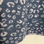Loft ANN TAYLOR Blue & Gray Wool Blend Leopard Long Sleeve Crewneck Sweater Top Photo 3