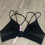 PINK - Victoria's Secret  Black and Silver Sparkle Bralette Photo 1
