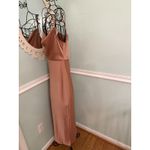 Sachin + Babi Cali Peachy Satin Cowl Neck Slip Midi Dress Sedona Pink Size 10 Photo 2