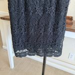 Feminine Lace Romantic Date Night Cocktail Classic Black LBD Party Crochet Dress Size L Photo 5