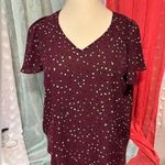 Elle Women's Burgundy Patterned Top Photo 0