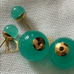 Christian Dior Dior DIORIVIERA DIOR TRIBALES EARRINGS Gold-Finish Metal Aquamarina Resin Pearl Photo 2