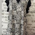 HEIMISH USA Black and White Animal Print Blouse Size M Photo 3