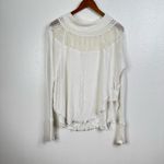 Free People Spring Valley Lace Detail Waffle Knit Henley Size Small Photo 1