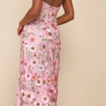 Lulus  3D Floral Pink Midi Dress Photo 1