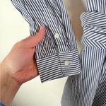 J.Crew  Blue White Stripe Shirt Dress Tie Waist Cotton Photo 5