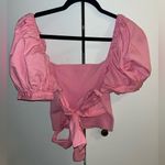 ZARA Pink  top with puffy sleeves Photo 5