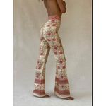 Savannah Morrow Ahimsa Pant in Orla NWT Silk Floral Print High Rise Flare Medium Pink Photo 5