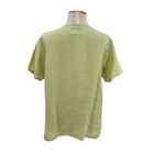 Flax ‎ Top Short Sleeve Blouse T-Shirt Linen Lime Green Size XS Photo 4
