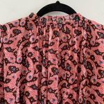 SUNCOO Robe Celeste Pink Paisley Metallic Ruffle Mini Dress T0 Size Small Photo 8