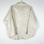 AFRM Bruno Faux Vegan Leather Collared Button Front Cargo Shacket Jacket Ivory M Photo 3