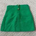 ZARA NWOT Kelly green tweed high waisted skirt with gold buttons! Photo 1