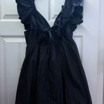 V neck ruffle short black dress Size L Photo 1