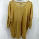 Eileen Fisher V Neck Long Sleeve Top Dolman Sleeve Ribbed Trim Linen Yellow S Photo 4