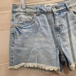 ZARA {8} Fringe Hem Denim Shorts Blue Photo 1