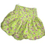 NWT ZARA Pistachio floral print high waist bubble skort sz S Green Photo 2