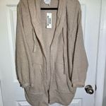 Urban Outfitters Sweater Cardigan Hoodie with Pockets Beige/ Tan Sz L NWT Photo 1