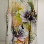 Dress Barn NWOT  women’s dyed‎ floral jeweled blouse lined tank top large Photo 0