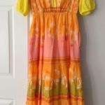 Farm Rio NWT  Floral Short-Sleeve Tiered Midi Dress, Size S Photo 5