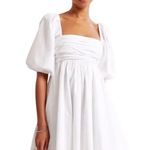 Abercrombie & Fitch Emerson Ruched Puff Sleeve Mini Dress White XSP Photo 2