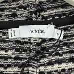 Vince Tweed Leather Moto Jacket Black White Fringe Womens Size M Photo 3