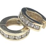 Vintage 90’s: 1 CT Diamond Huggies Earrings ☼ 12 Channel Set Round Stones ☼ 18K Photo 13