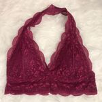 Aerie Burgundy Lace Halter Bralette  Photo 0