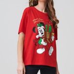 Disney NWT Mickey Mouse Christmas Women's T-shirt Red Xmas Holiday Gifts Photo 2