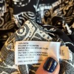 Merona Boho Shift Dress Size MEDIUM Black and Ivory Elephant Print Lace Trim Photo 7